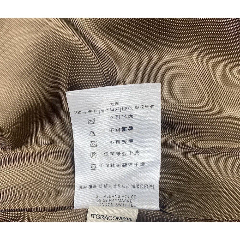 Burberry London Trench Coat Womens 46 Plaid Wool Double Breasted Made in Italy - Picture 16 of 16